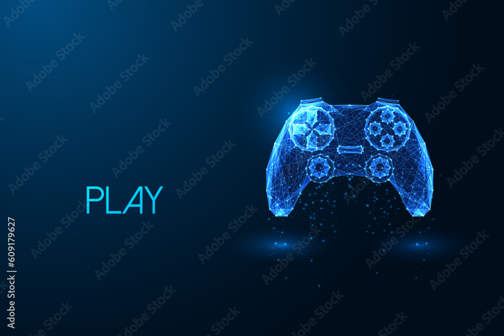 Gaming innovation, gamification, immersive experience future concept with game controller