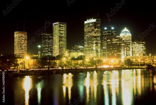 Night shot of Tampa skyline