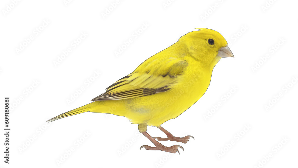 Canary isolated on transparent background created with generative AI technology Canary isolated on transparent background created with generative AI technology