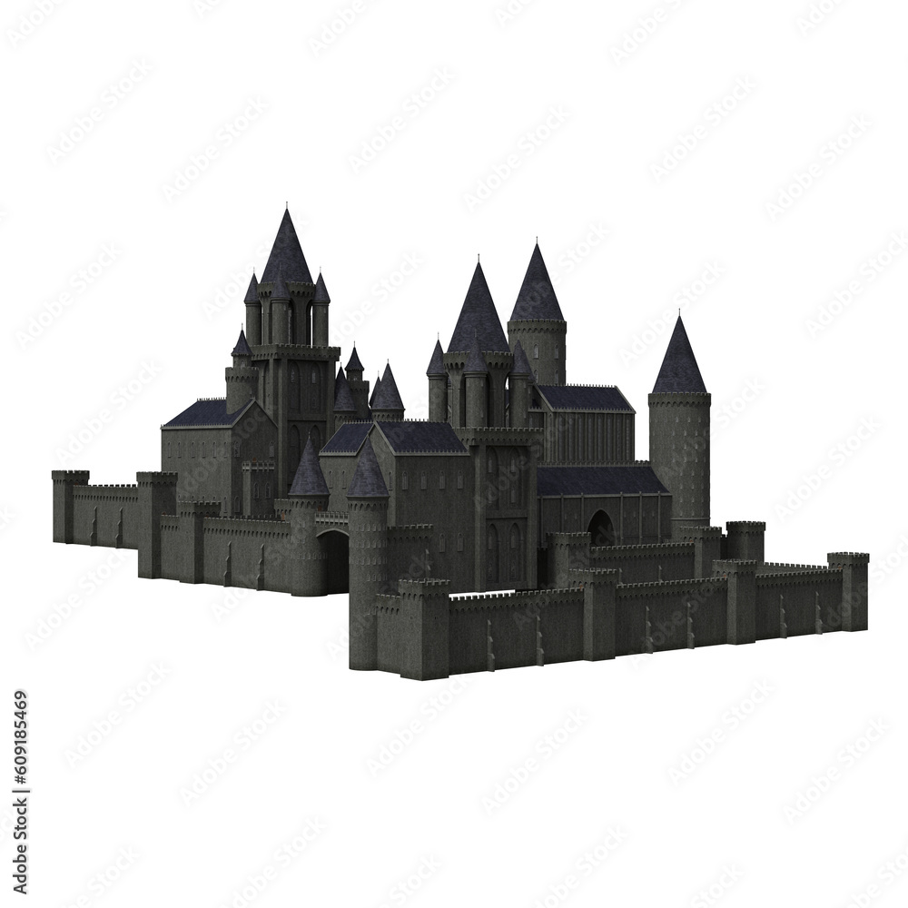 Obraz premium 3d rendering big gothic castle fairytale isolated