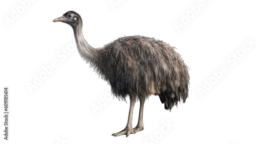 Ostrich isolated on transparent background created with generative AI technology