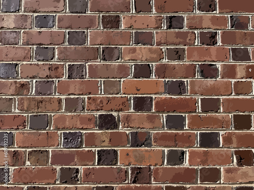 Brickwork texture. Colourful vector background. Grunge surface.