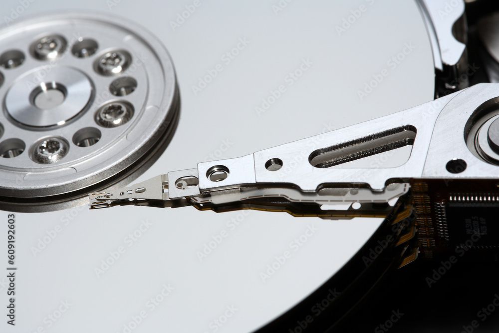 Some details of a computer hard drive Some details of a computer hard drive