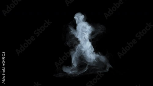 Man running - smoke or ghost apparition - VFX animation 4K