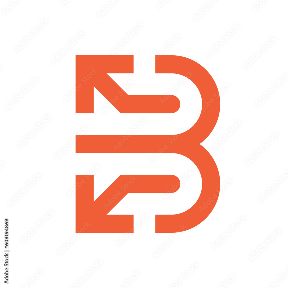 Letter B arrow modern minimal logo design Letter B arrow modern minimal logo design
