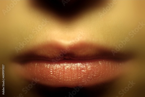 close up of red female lips
