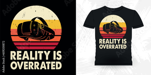 Funny Virtual Reality Retro Vintage VR T-shirt Design