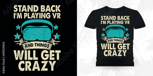 Funny Virtual Reality Retro Vintage VR T-shirt Design