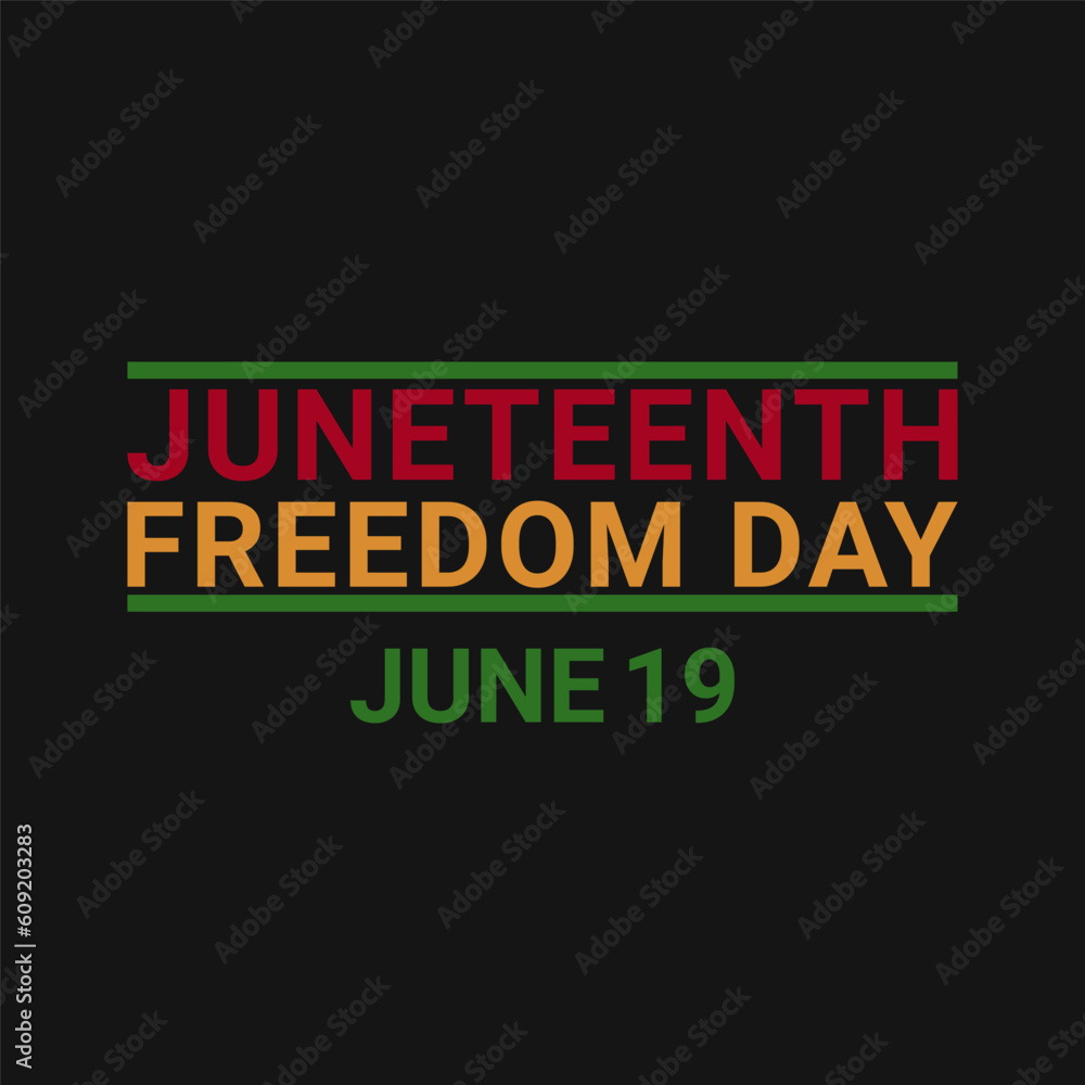 Juneteenth Freedom Day design template on black background