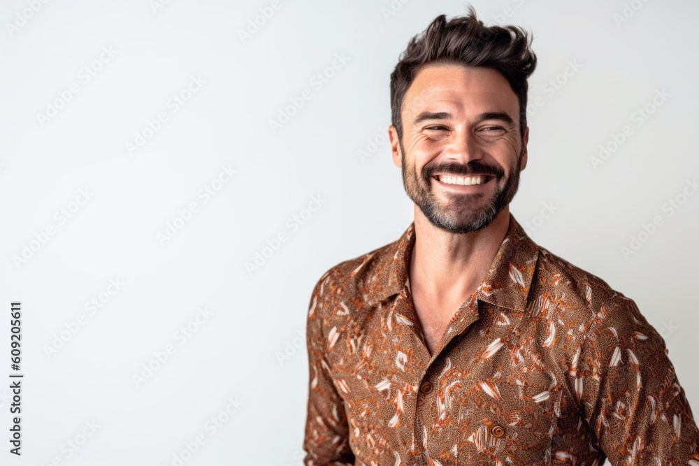 Portrait of a handsome man smiling at the camera against white background Portrait of a handsome man smiling at the camera against white background