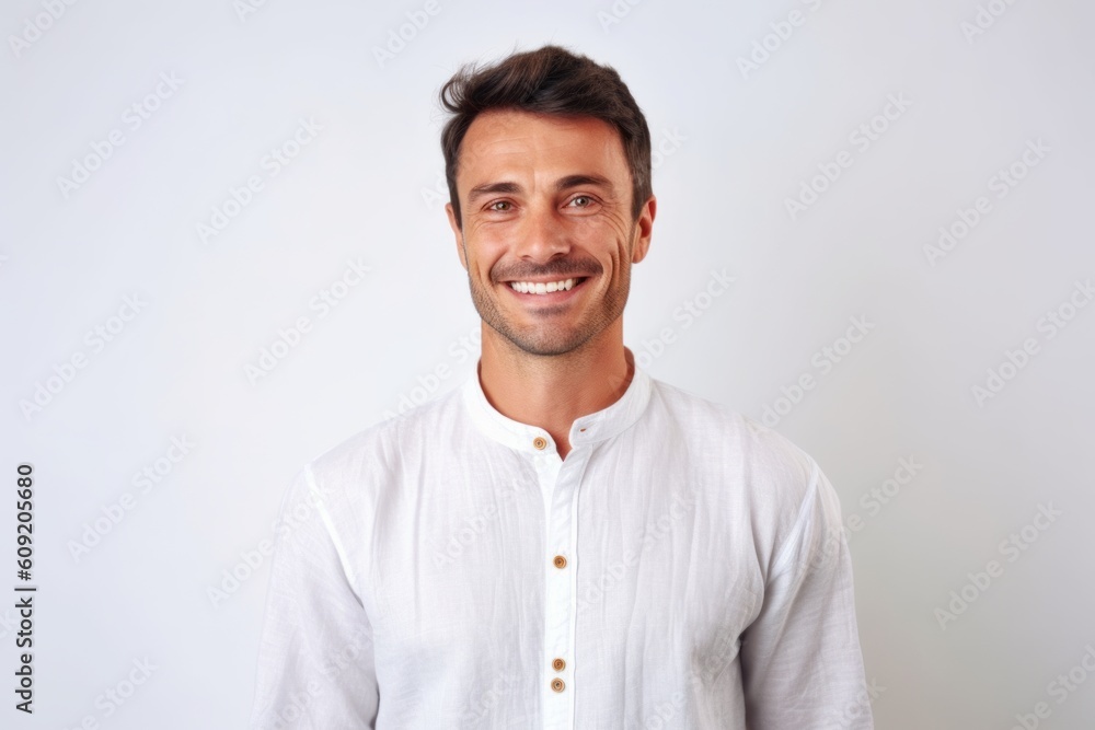 Portrait of a smiling young man standing over white background. Looking at camera Portrait of a smiling young man standing over white background. Looking at camera