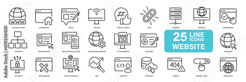 Website thin line icons. Editable stroke. For website marketing design, logo, app, template, ui, etc. Vector illustration.