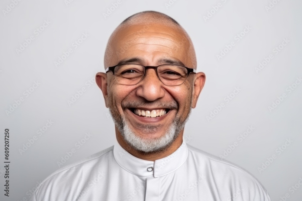 Portrait of a smiling senior man with glasses on a white background Portrait of a smiling senior man with glasses on a white background