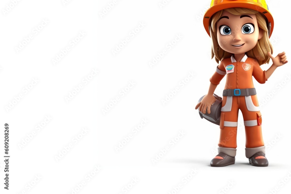 Caucasian Woman Paramedic White Backdrop Isolated Smiling With Copyspace Generative AI Caucasian Woman Paramedic White Backdrop Isolated Smiling With Copyspace Generative AI