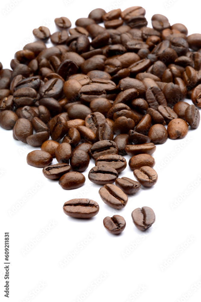 coffee beans on white coffee beans on white