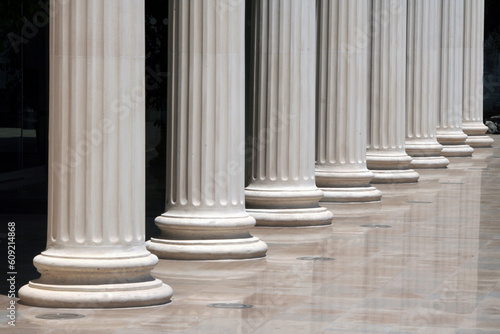 Columns array with a Greek doric-style base