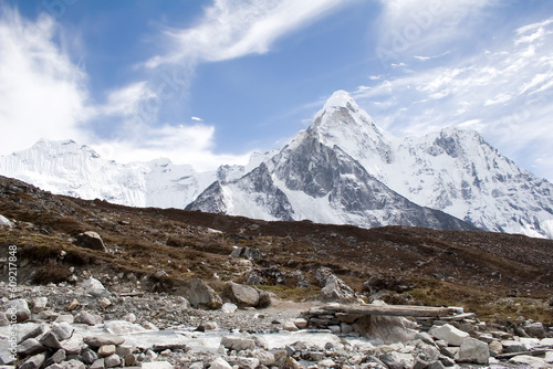 A view of Ama Dablam from the trail between Dingboche and Chhukhung photo