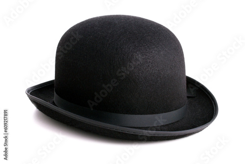 Fotografia A stylish black bowler hat - ioslated with clipping path