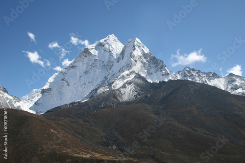 Looking towards Amphu Gyabjen and Ama Dablam from above Dingboche photo