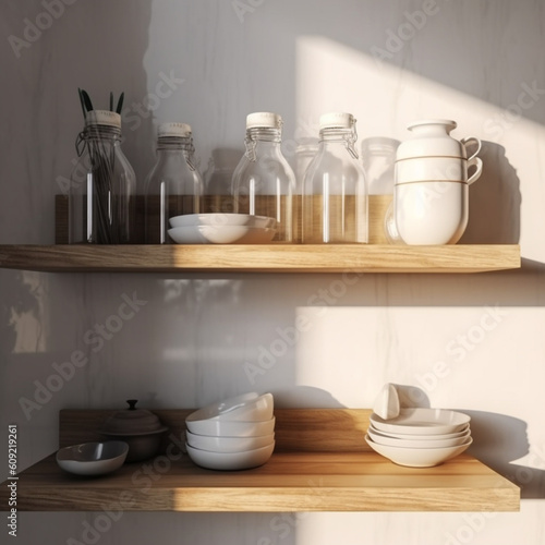 Wooden Rustic Style Shelves