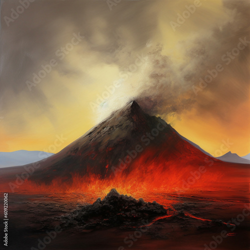 Volcanic Landscape Painting © Hex