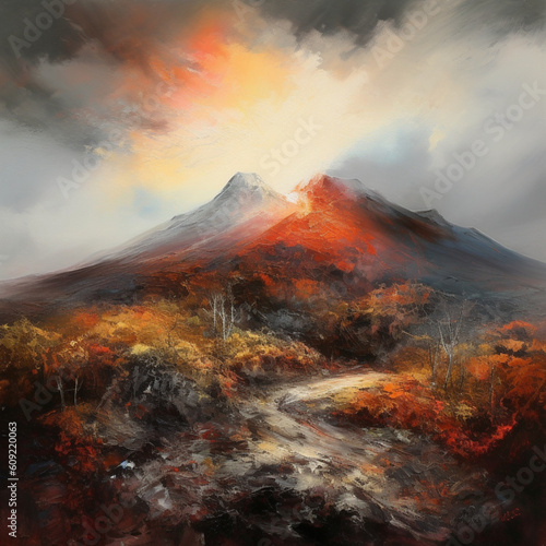 Volcanic Landscape Painting