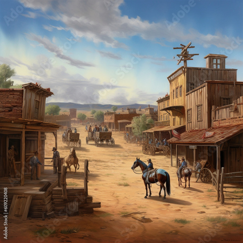 Wild West Town Illustration