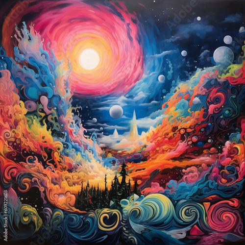 psychedelic paiting abstract world
