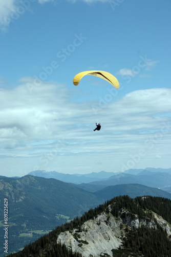 Paraglider flying high