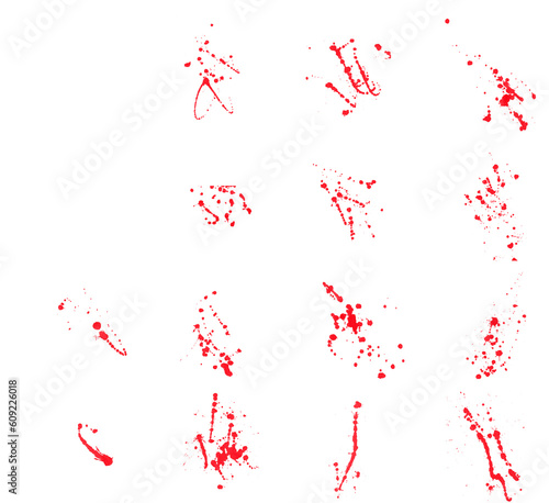 Spatter Series - Illustrations depicting various variations of spatters