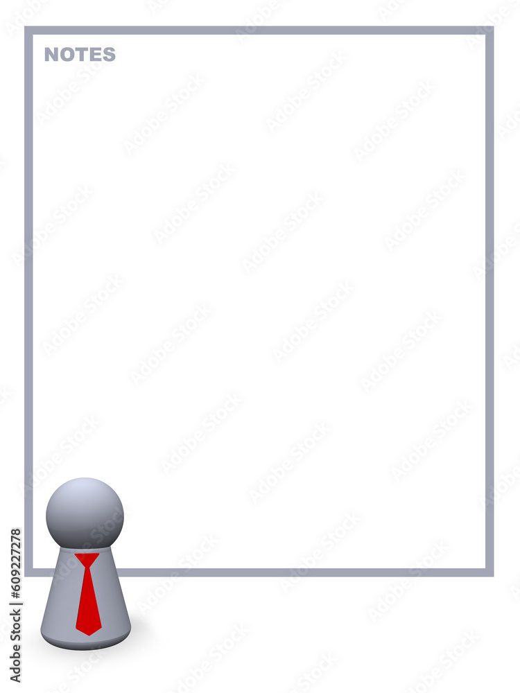 play figure with red tie and background for notes play figure with red tie and background for notes
