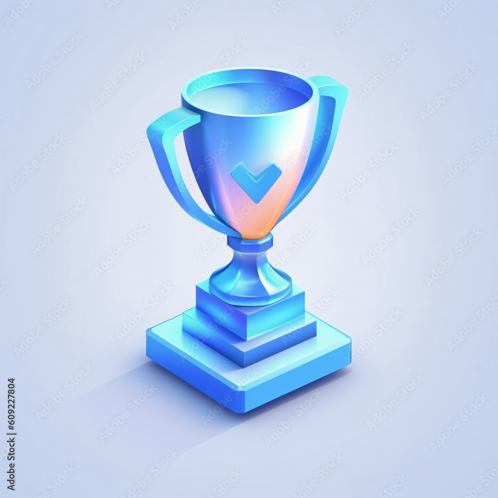 Metal trophy on gradient color background Metal trophy on gradient color background