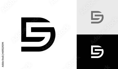 Letter DS initial monogram logo design