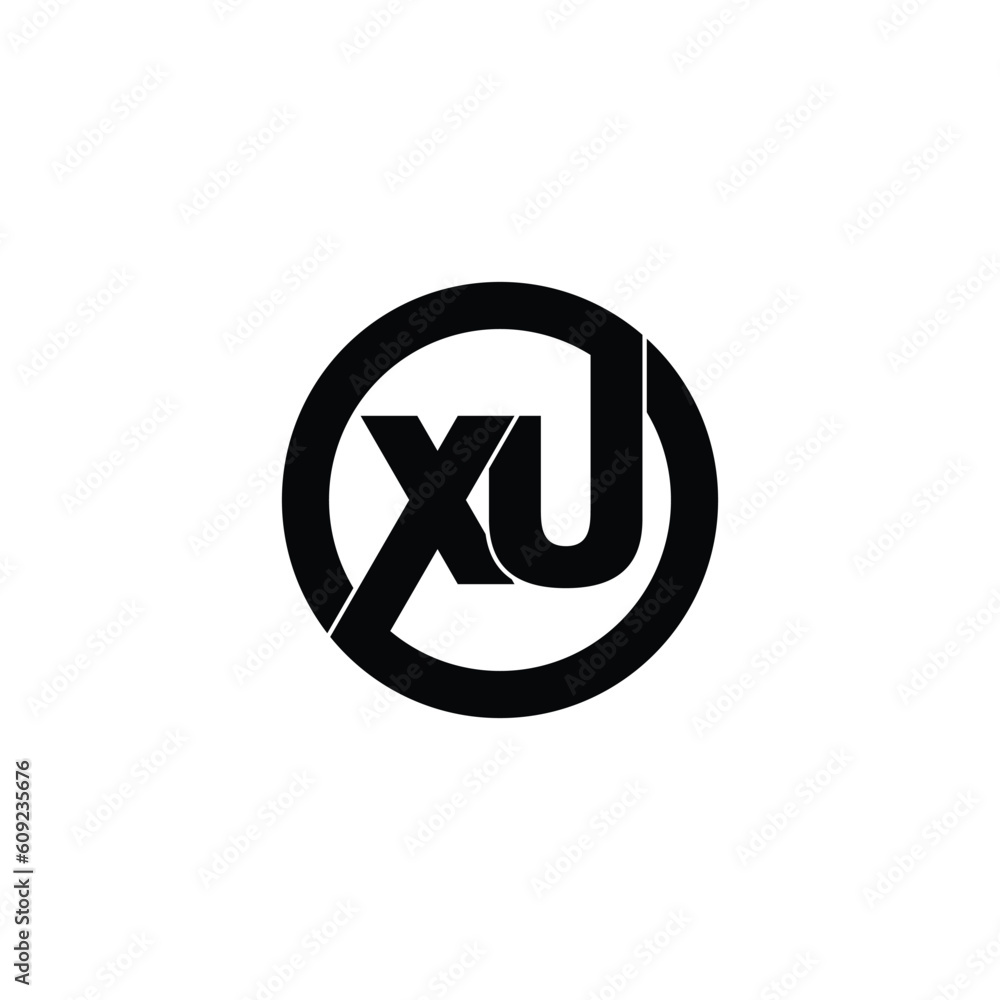 Letter XU circle logo design vector Letter XU circle logo design vector