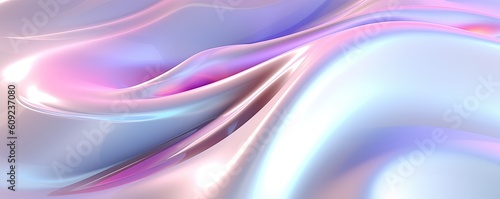 Abstract Liquid Swirls on Holographic Fluid Neon Pink and Blue Liquid Abstraction Dreams Flow Dynamic Spectrum of Colors Background ,Ai Generative