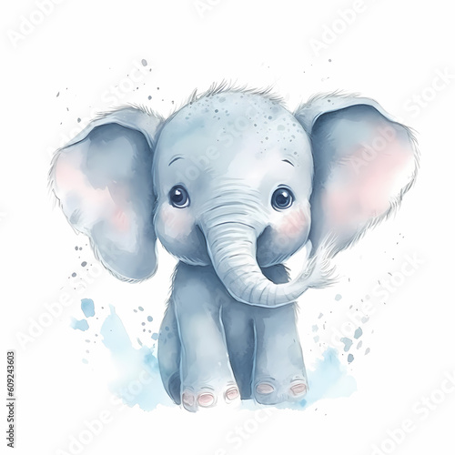 Cute Elephant Watercolor