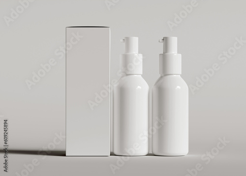 Cosmetic blank white color and realistic texture with set different shapes and sizes for beauty illustration