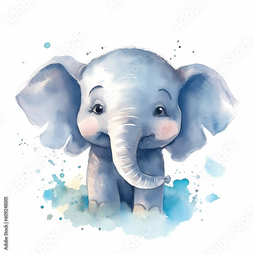 Cute Elephant Watercolor