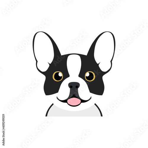 cute frenchie dog simple animal vector illustration template design