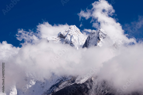 Looking towards Amphu Gyabjen and Ama Dablam from above Dingboche photo