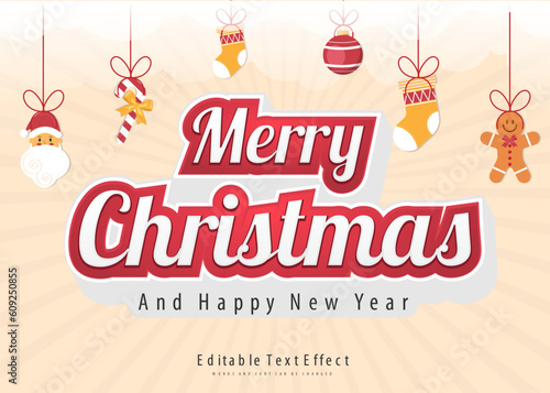 Christmas text effect with ornament