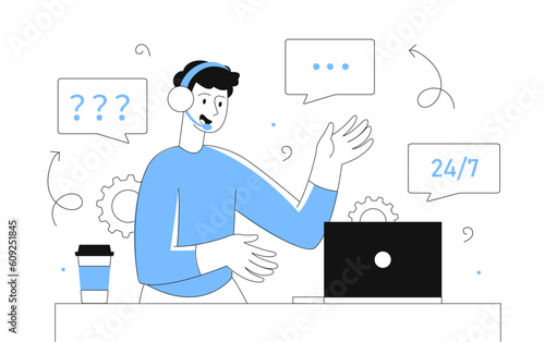 Man in call center