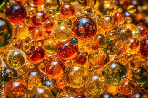 colorful collection of glass marbles Generative AI