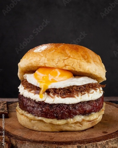 Hamburger with egg