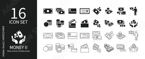 Icon set related to money and economy