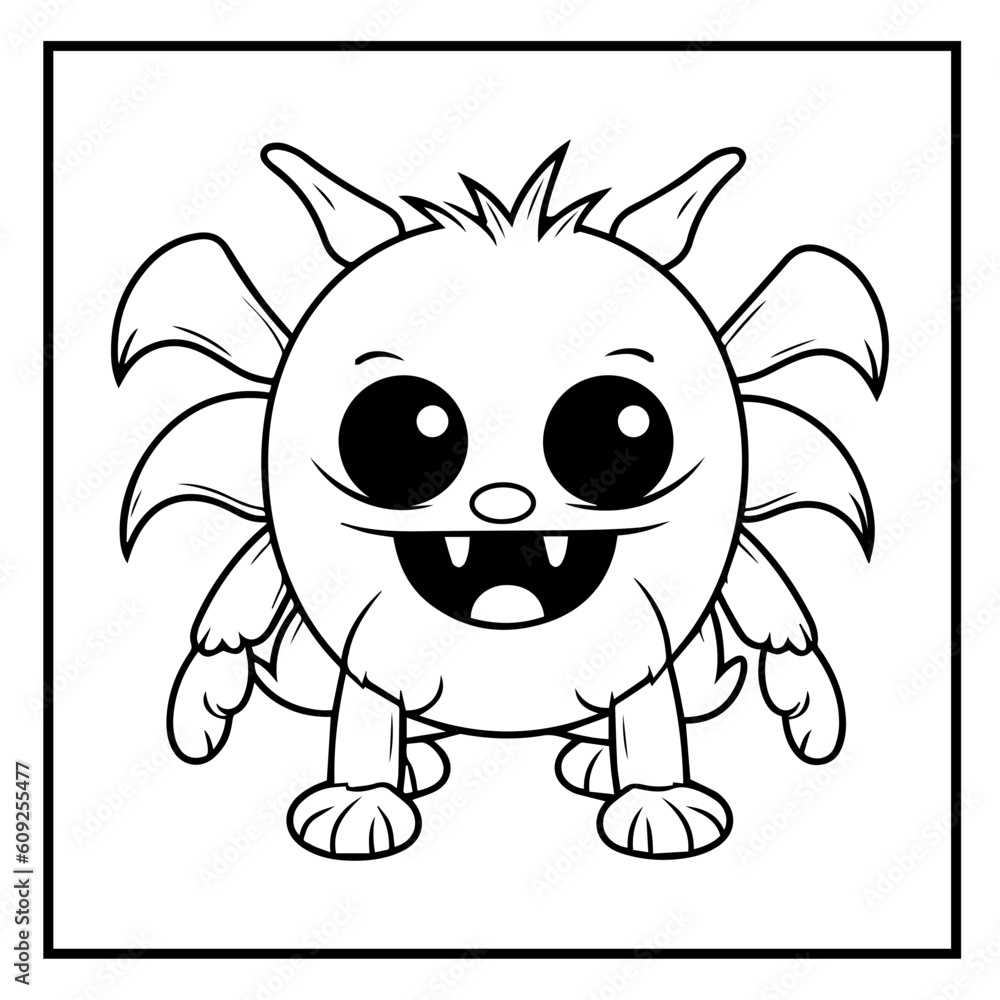 Fototapeta premium Yeti Crab Coloring Book Page Cartoon Ilustration