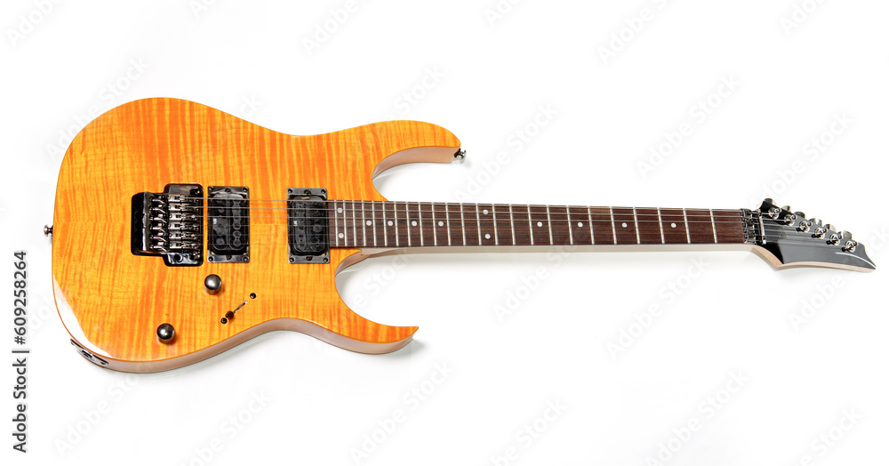 Fototapeta premium Electric guitar isolated over white. Musical instrument