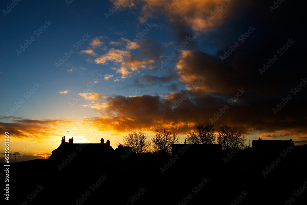 Sunset in Gullane, a small town on the east coast of Scotland, near Edinburgh