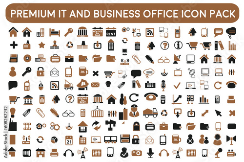 Premium IT Business line icons collection. Big UI icon set in a flat design. Thin outline icons pack. Vector illustration EPS10.
