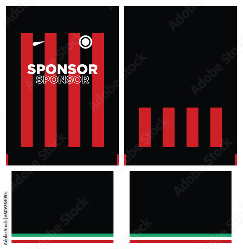 #019 Jersey Ac Milan 2023 Home , black and red jersey design photo